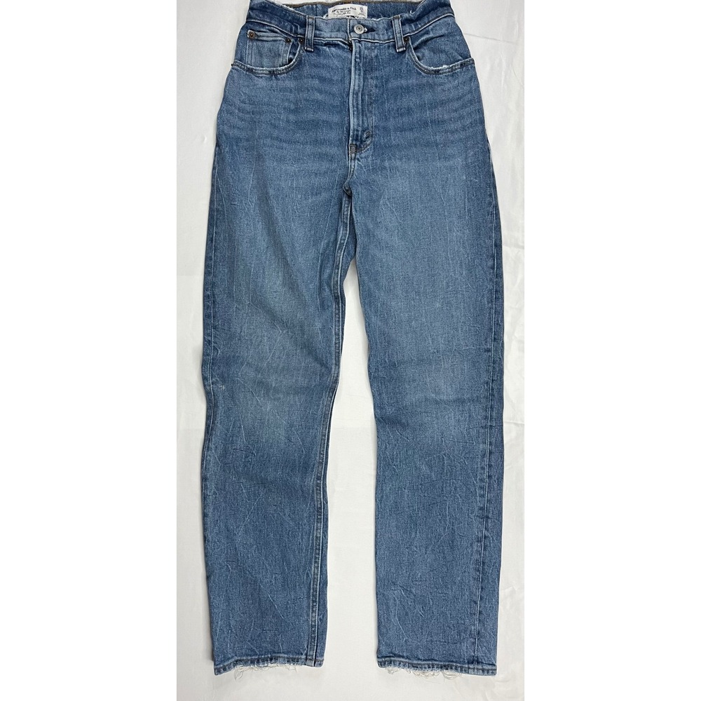 Abercrombie & Fitch Curve Love The 90s Straight Ultra High Rise Jeans Blue 25/0